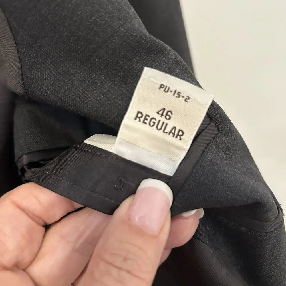 Pronto Uomo 46R Gray 100% Wool Mens Blazer Suit Jacket Sport Coat Italy Classic